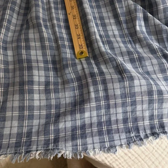 Billy T Shirt Dress Womens Medium Blue Plaid Button Front Pockets Midi Casual - Picture 16 of 16